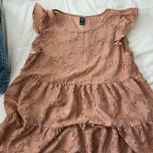 Girls' Dusty Rose Ruffle Tiered Dress